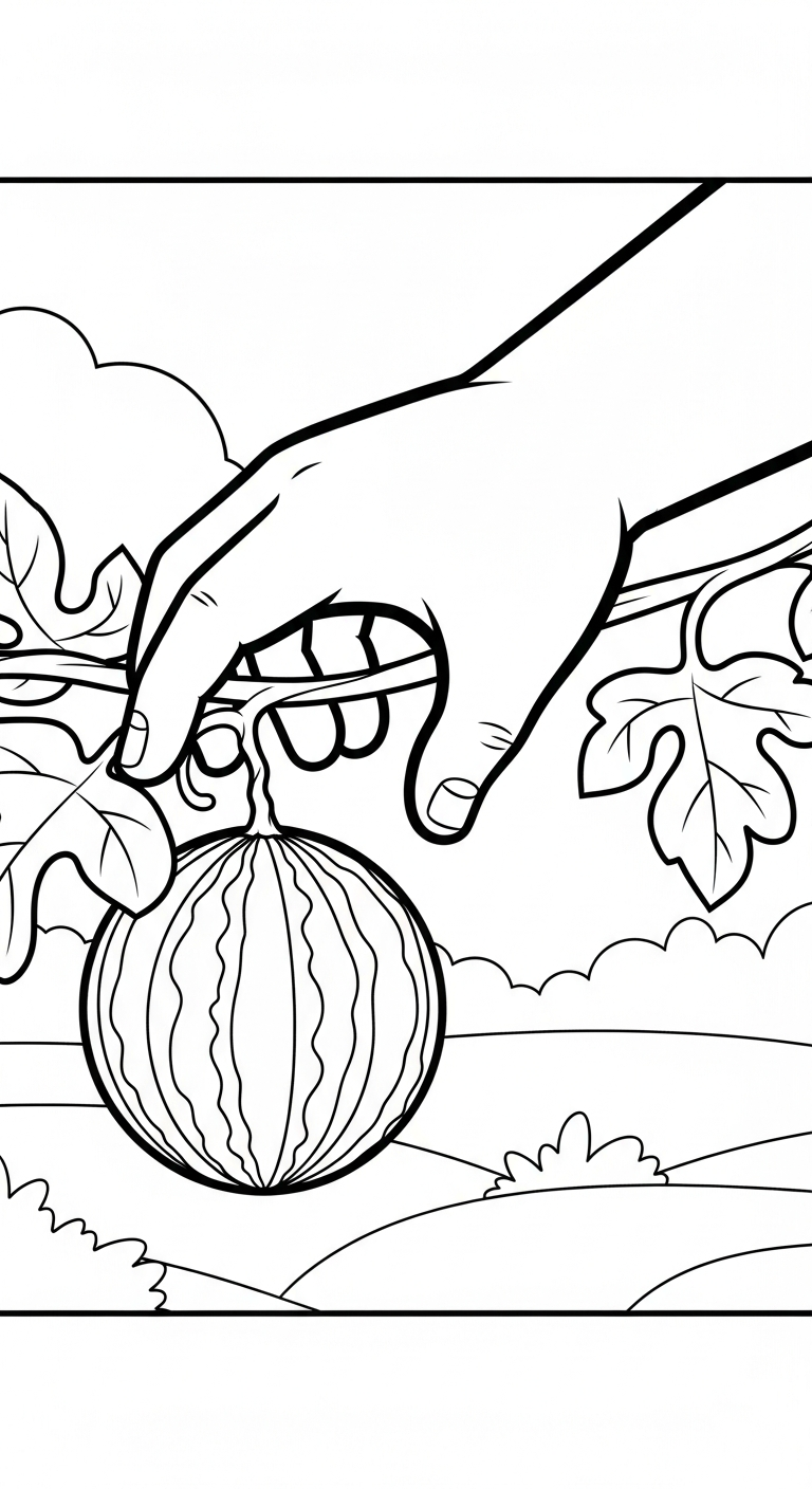 mẫu tranh tô màu dưa hấu cho bé 1