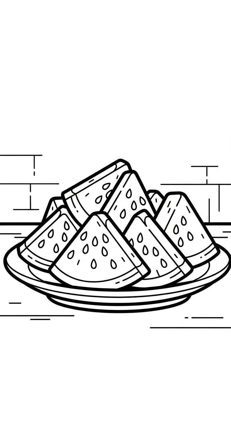 tải hình tô màu dưa hấu cho bé miễn phí