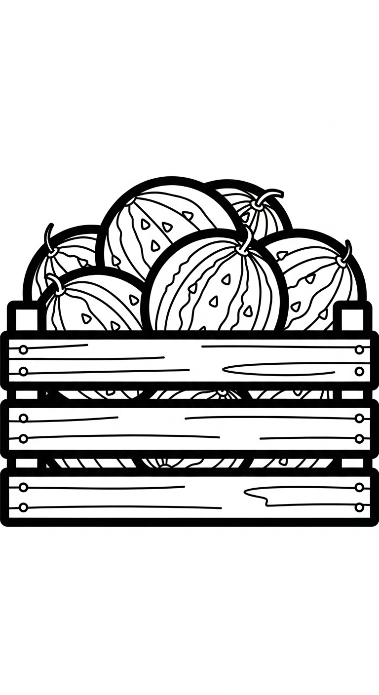 in hình tô màu dưa hấu cho bé 4 tuổi