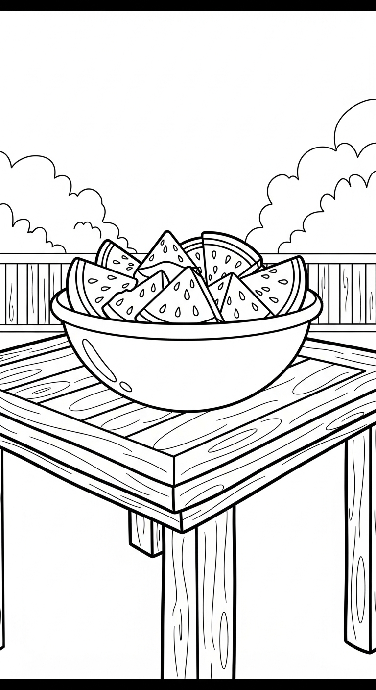 tải tranh tô màu dưa hấu