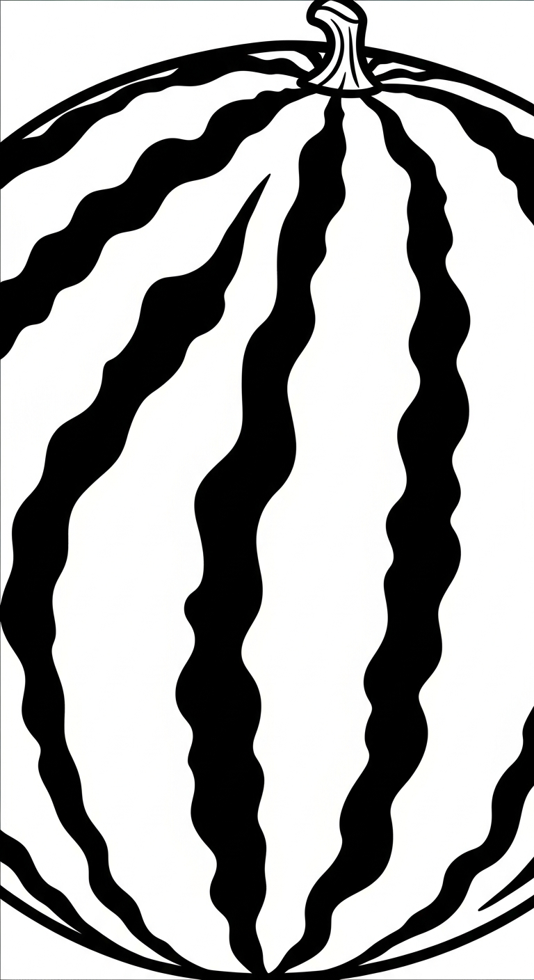 hình tô màu dưa hấu cho bé mới nhất 1