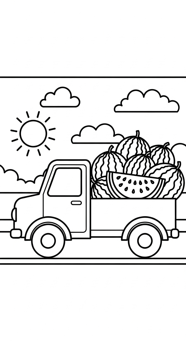 tải hình tô màu dưa hấu cho bé miễn phí 1