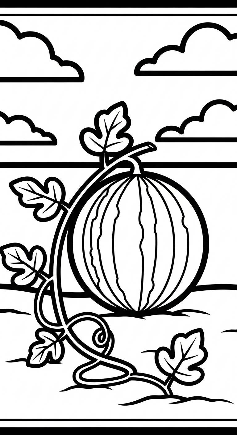 hình tô màu dưa hấu cho trẻ em
