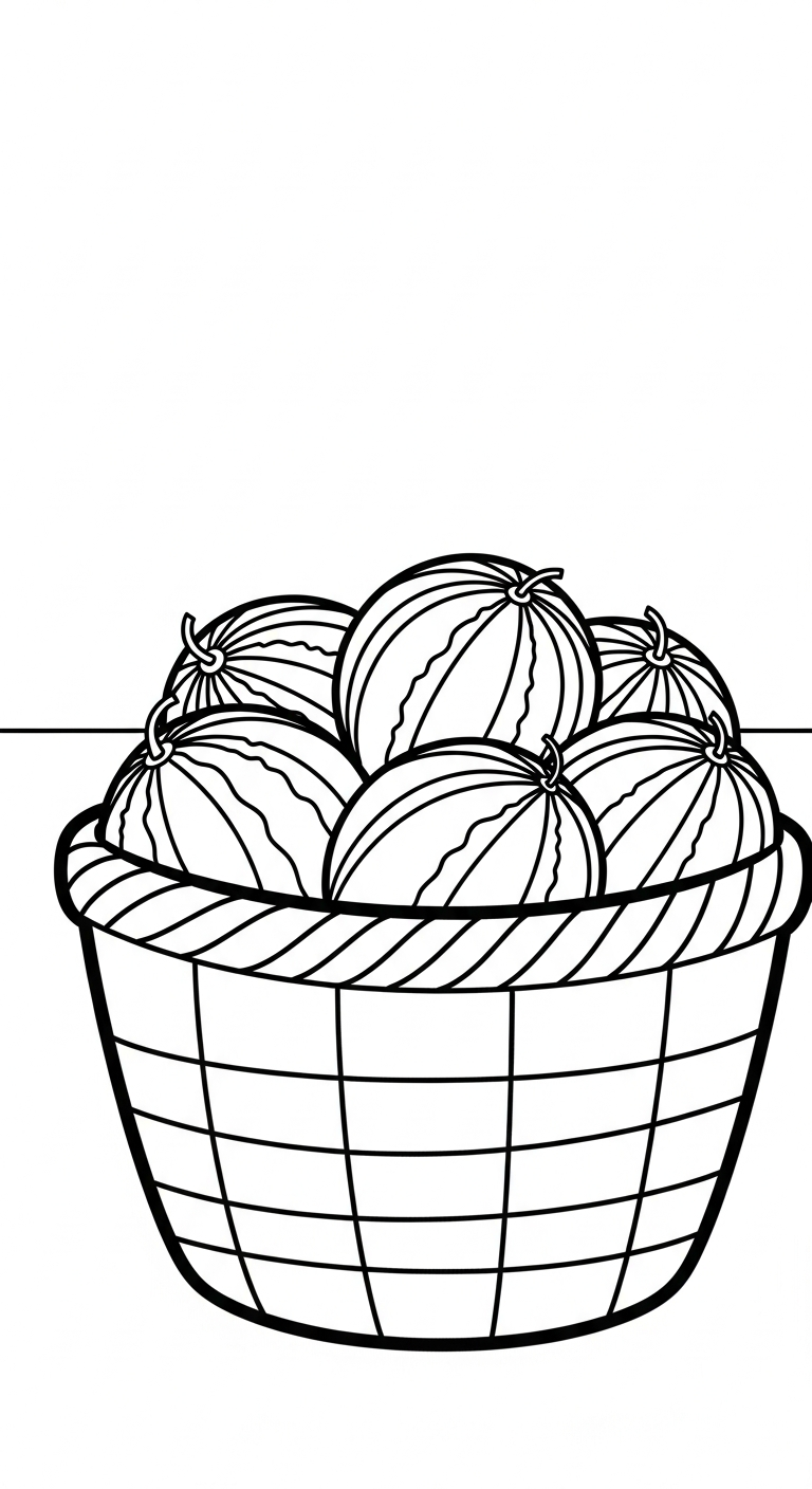 hình tô màu dưa hấu in ngay