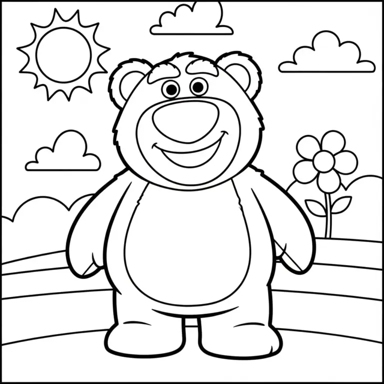 Tranh tô màu Gấu dâu Lotso