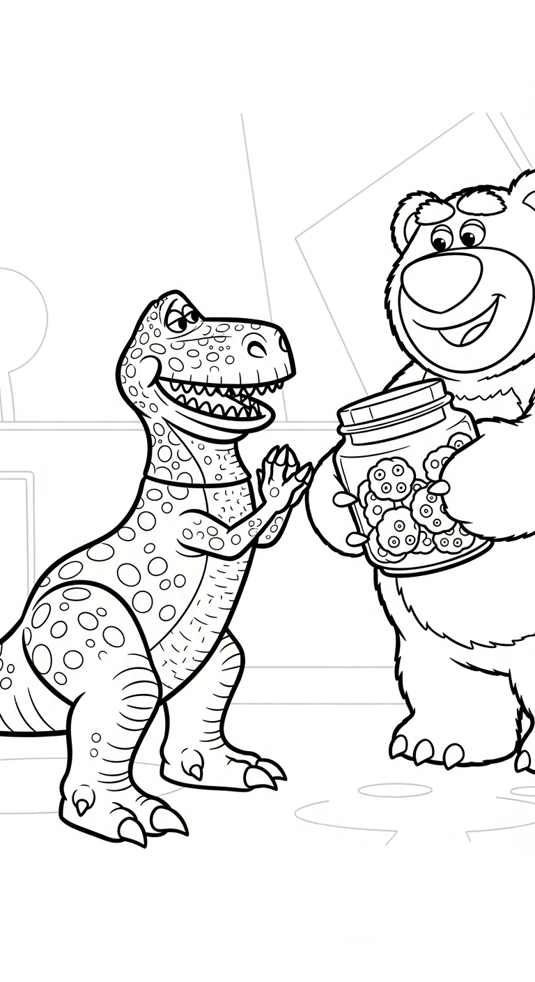 hình tô màu gấu dâu lotso cho trẻ em