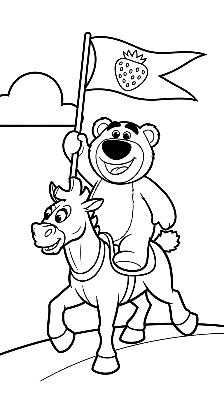 tranh tô màu gấu dâu lotso cho bé mới nhất 1