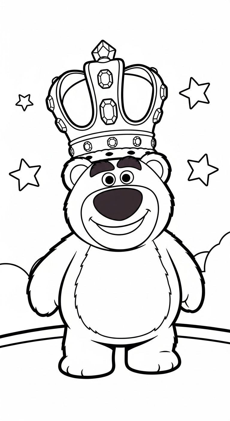 hình tô màu gấu dâu lotso cho bé 7 tuổi miễn phí