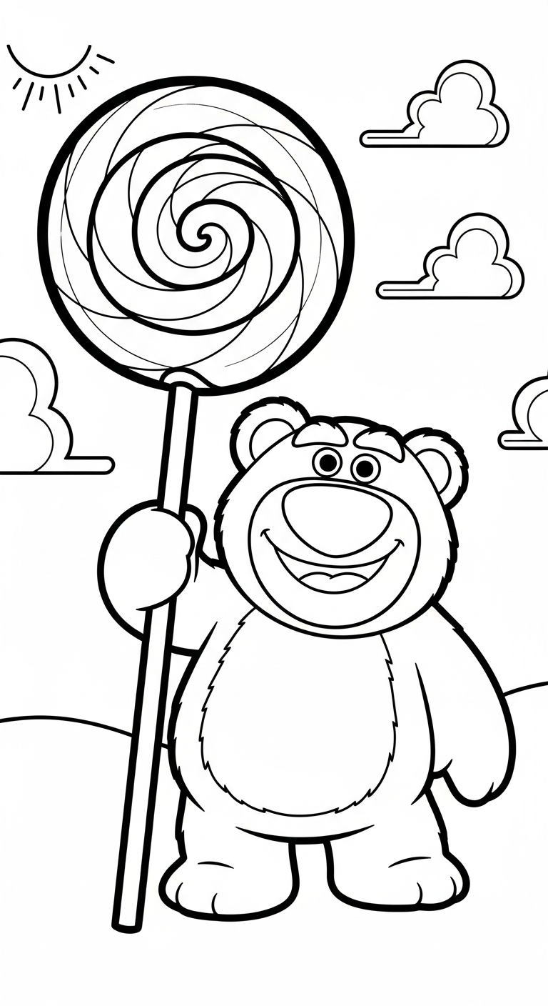 in tranh tô màu gấu dâu lotso