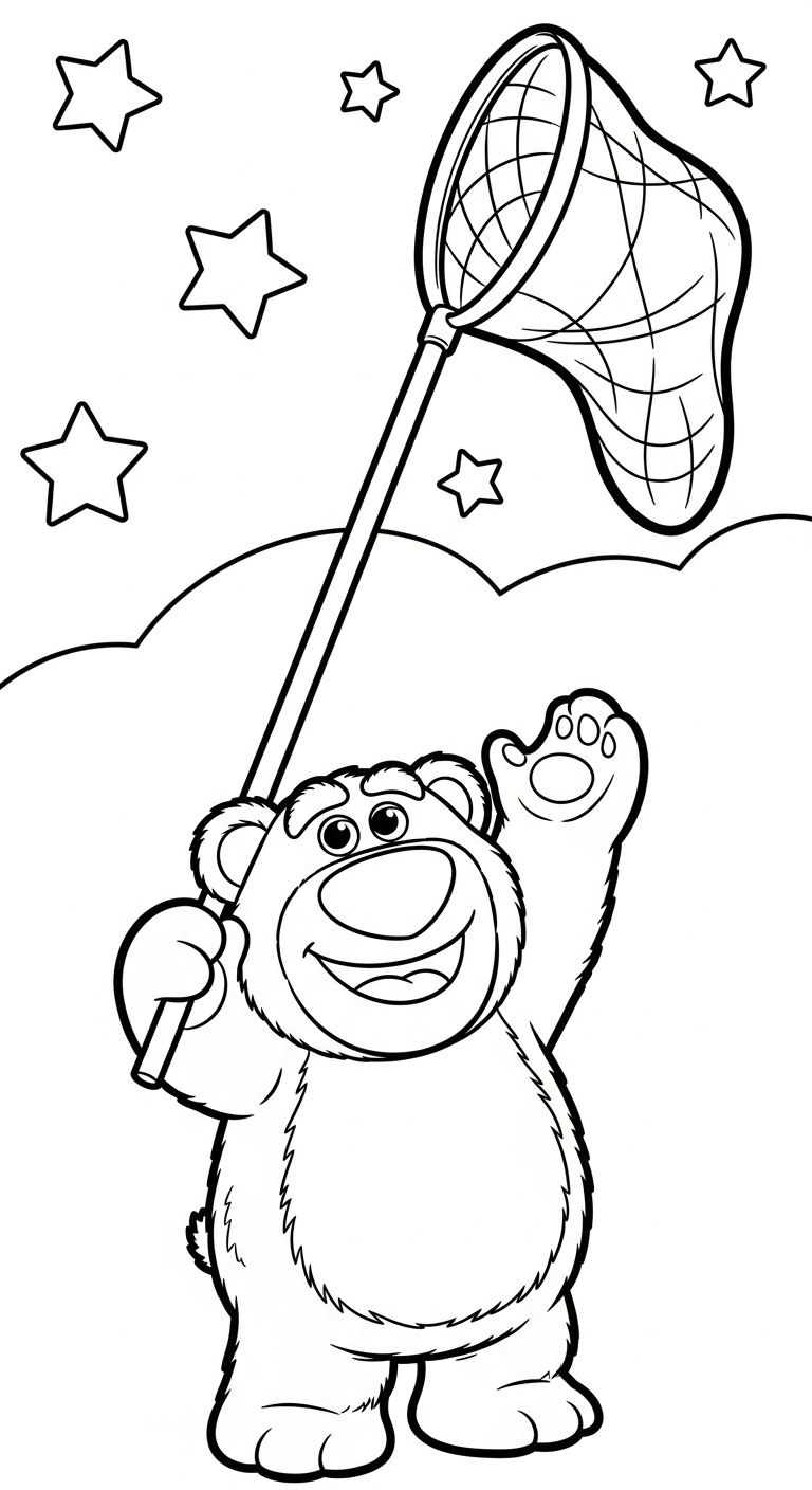 in hình tô màu gấu dâu lotso miễn phí