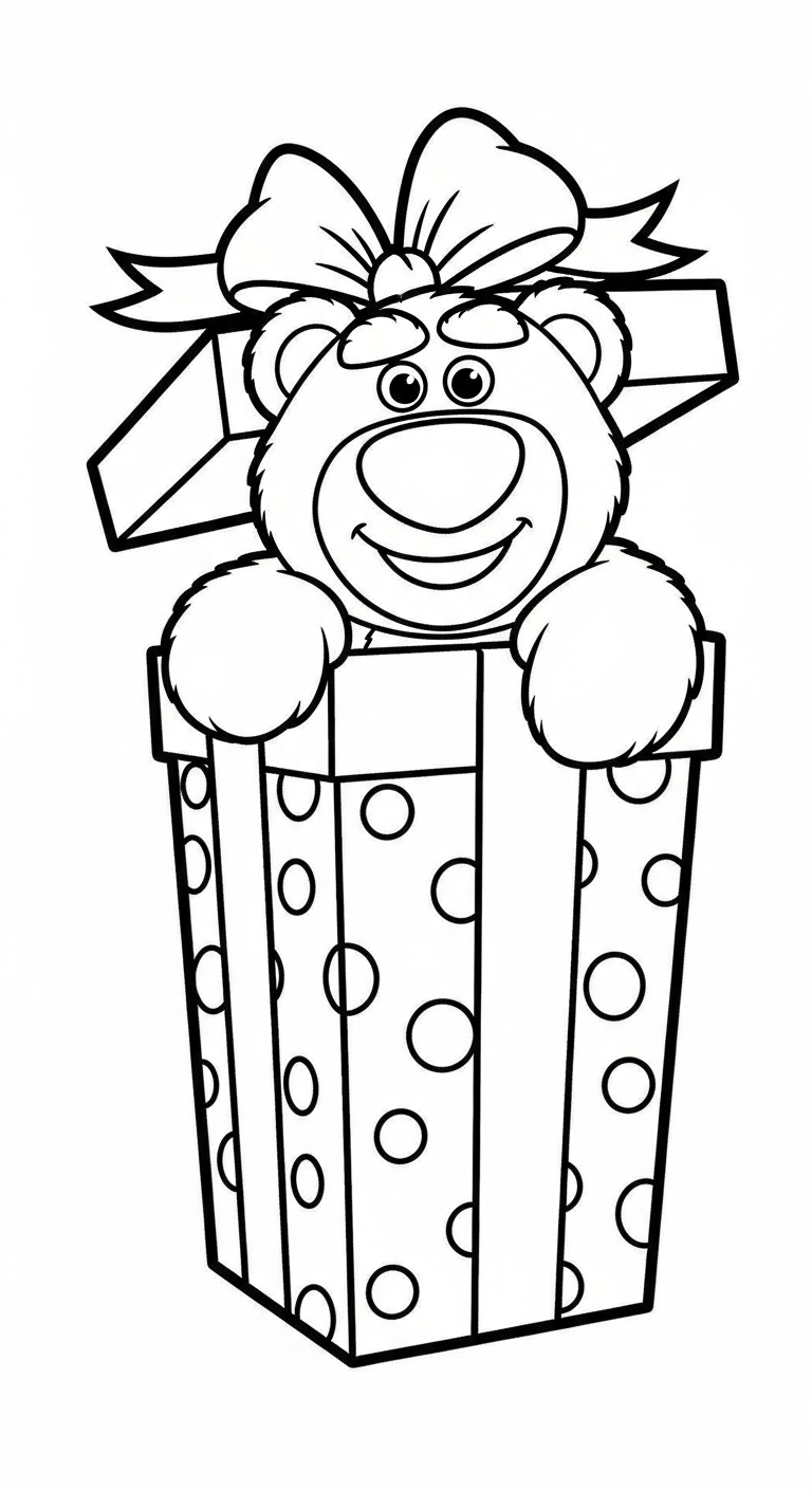 in tranh tô màu gấu dâu lotso cho bé 4 tuổi