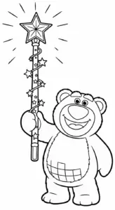 in tranh tô màu gấu dâu lotso cho bé