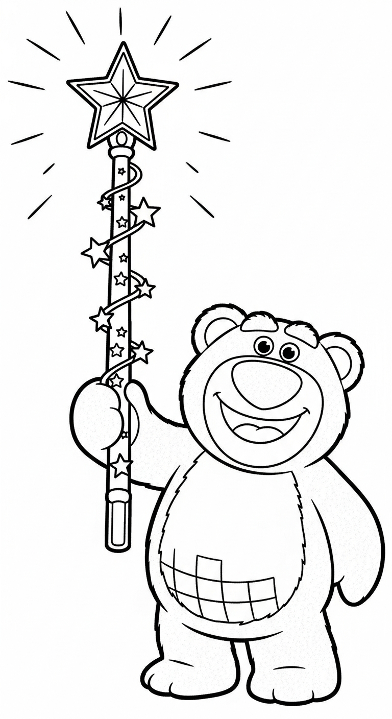 in tranh tô màu gấu dâu lotso cho bé