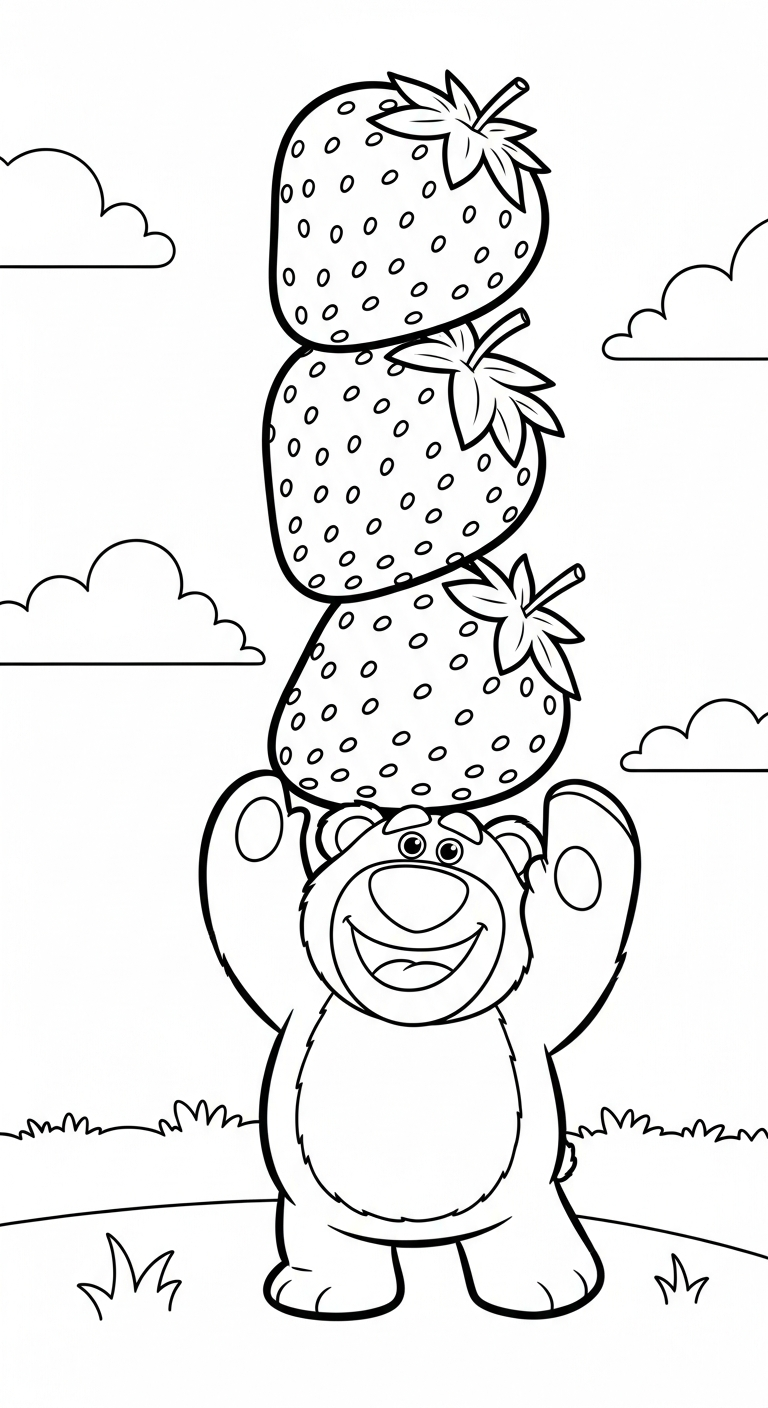 tải tranh tô màu gấu dâu lotso cho bé 6 tuổi