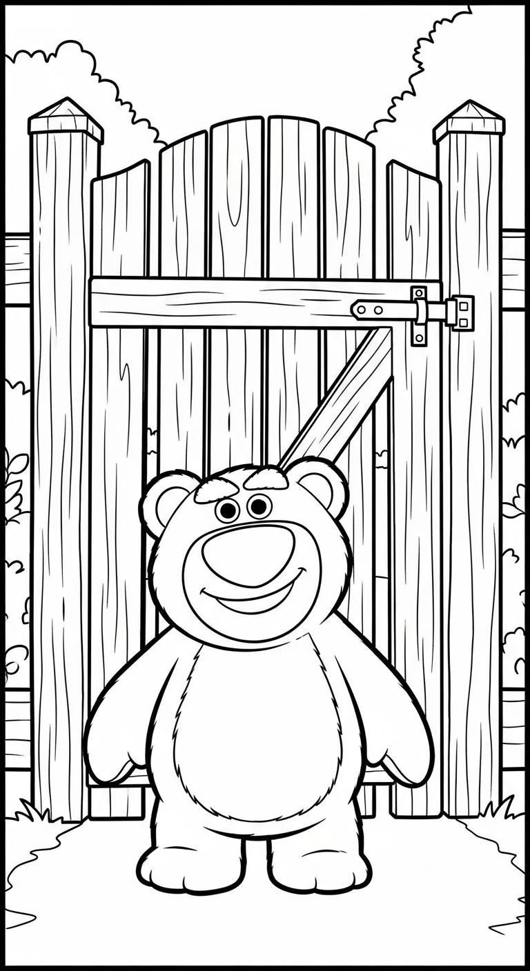 in hình tô màu gấu dâu lotso cho bé 7 tuổi