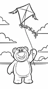 file tranh tô màu gấu dâu lotso cho bé 4-5 tuổi