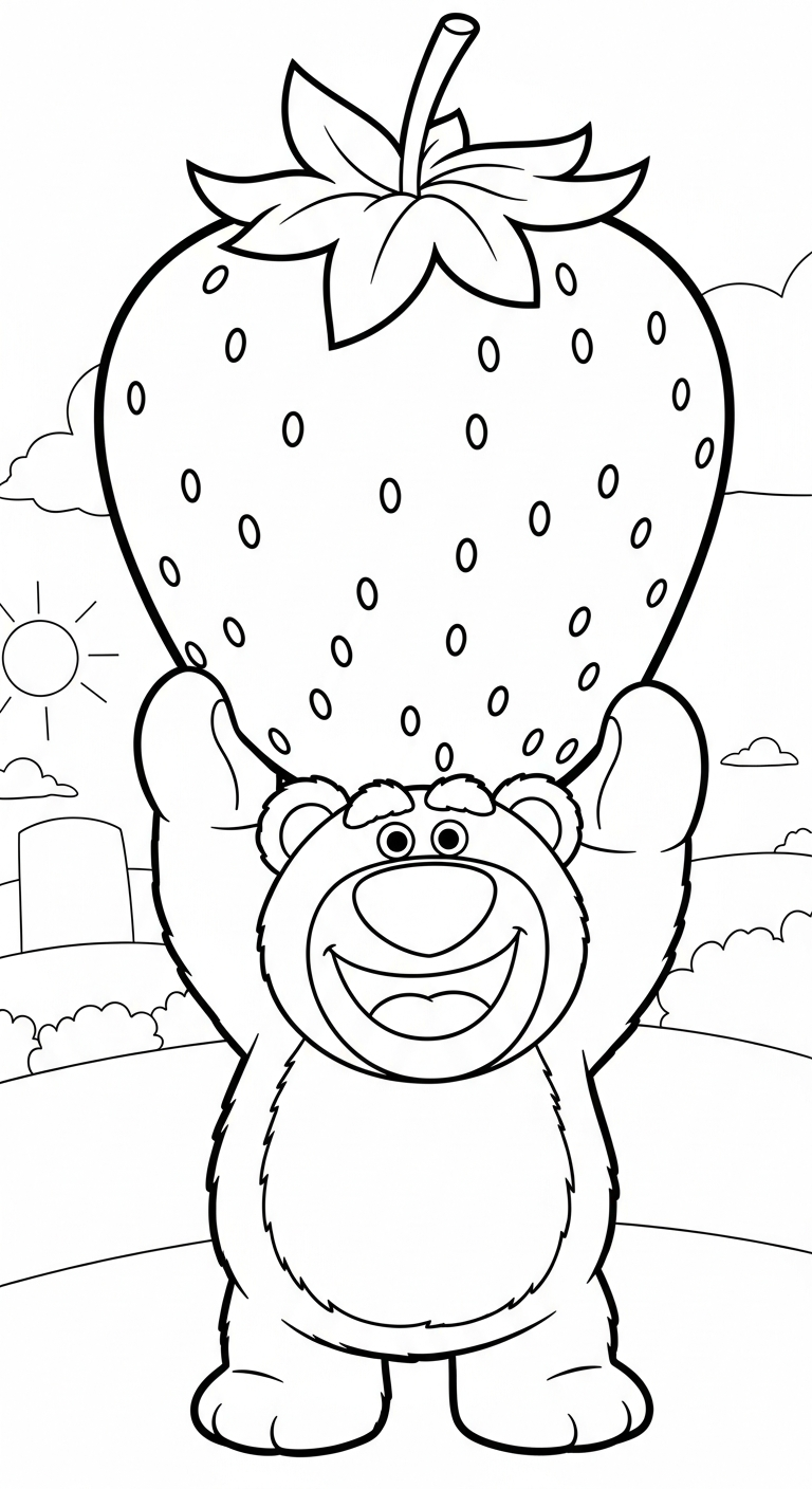 file pdf hình tô màu gấu dâu lotso cho bé