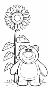 in tranh tô màu gấu dâu lotso cho bé 3 tuổi