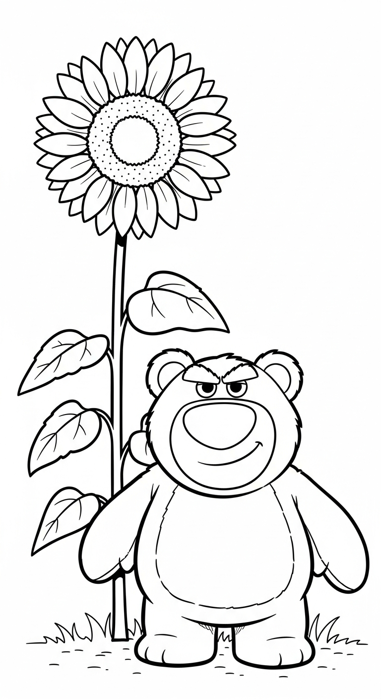 in tranh tô màu gấu dâu lotso cho bé 3 tuổi