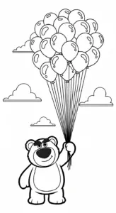 in hình tô màu gấu dâu lotso cho bé 3 tuổi