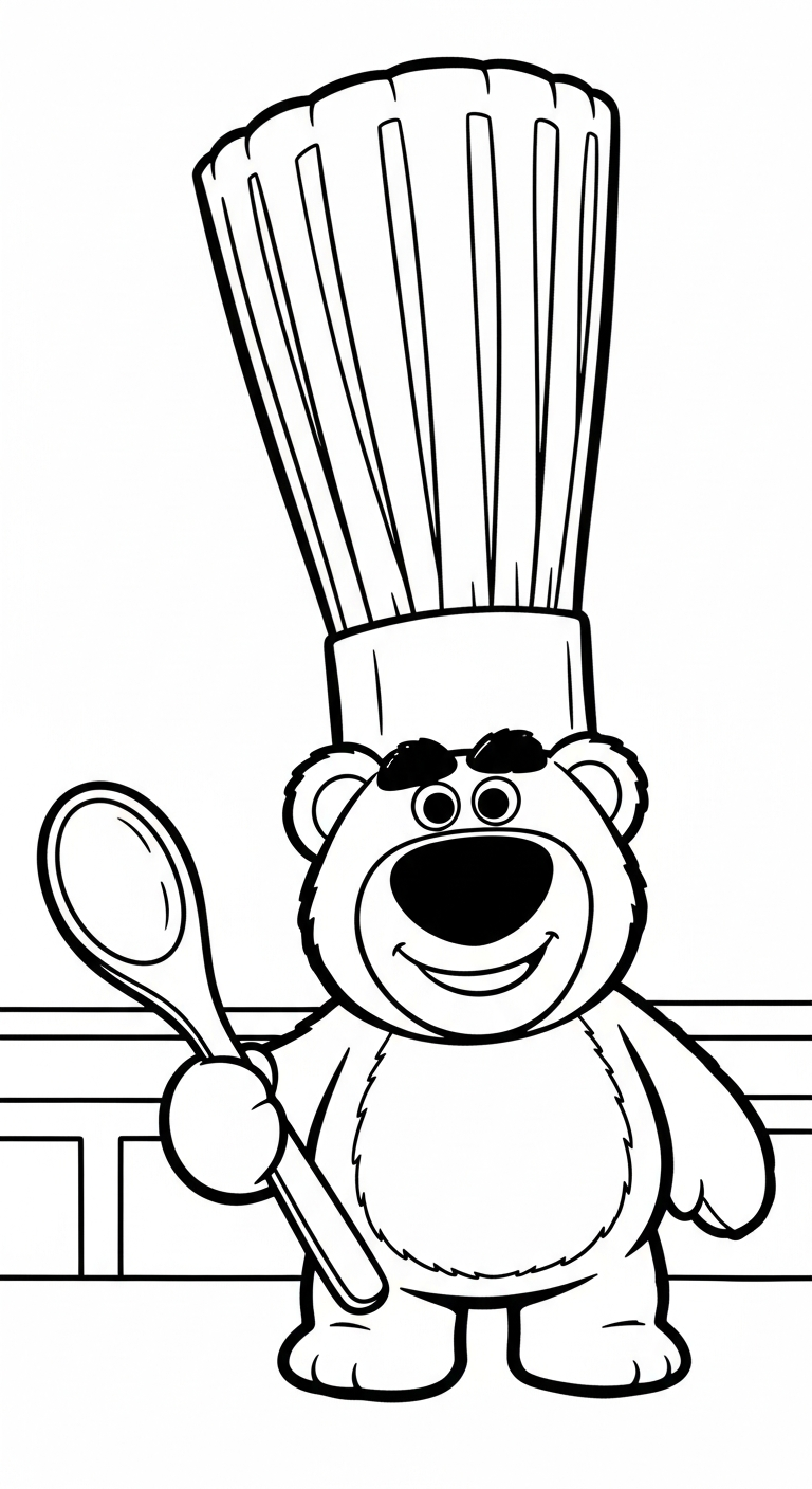 tranh tô màu gấu dâu lotso cho bé 4 tuổi