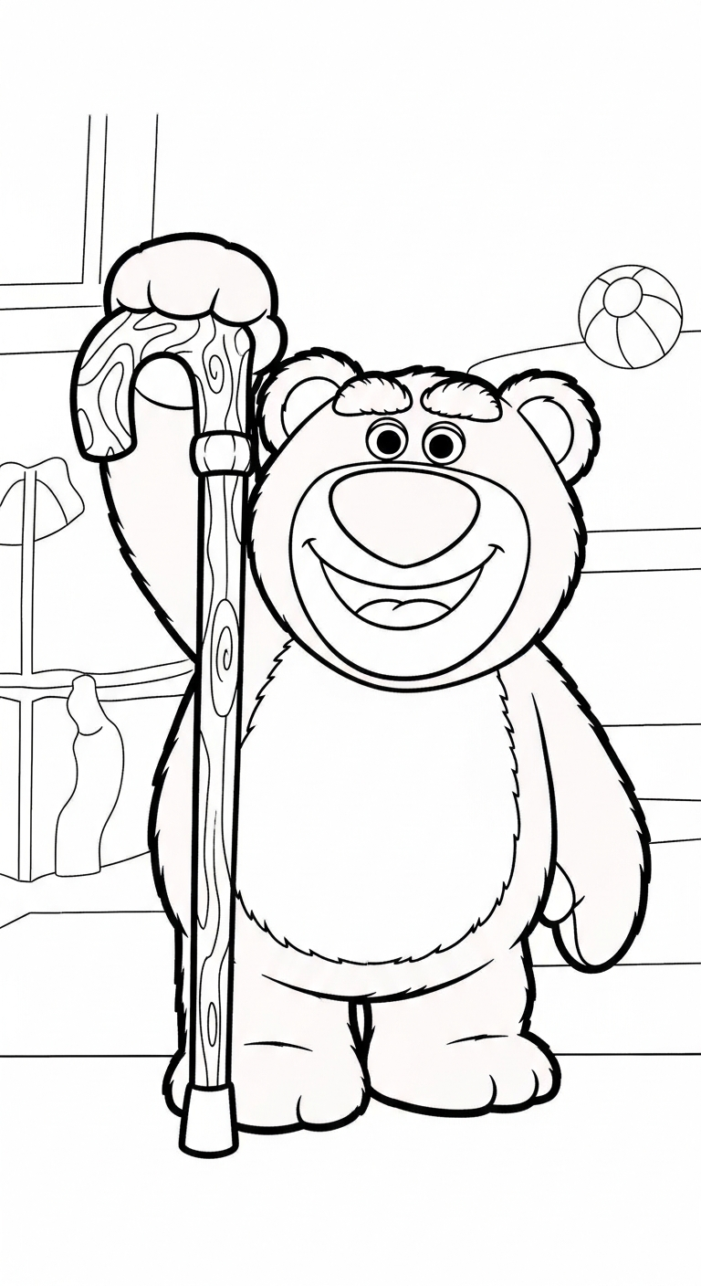 hình tô màu gấu dâu lotso cho bé 8 tuổi miễn phí