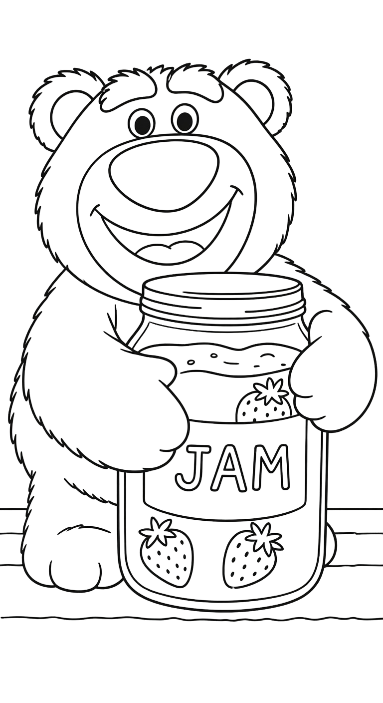 tranh tô màu gấu dâu lotso cho trẻ em