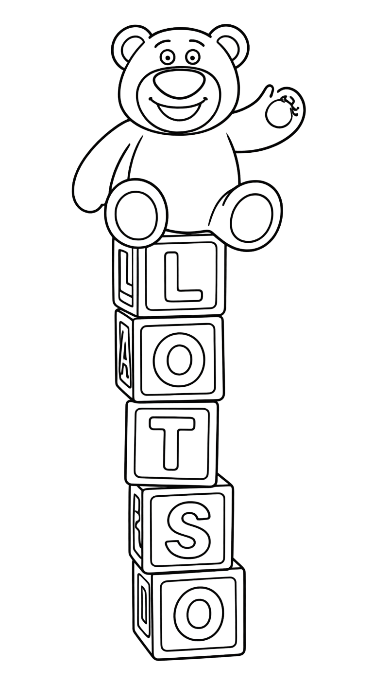 in tranh tô màu gấu dâu lotso cho bé 4 tuổi 1