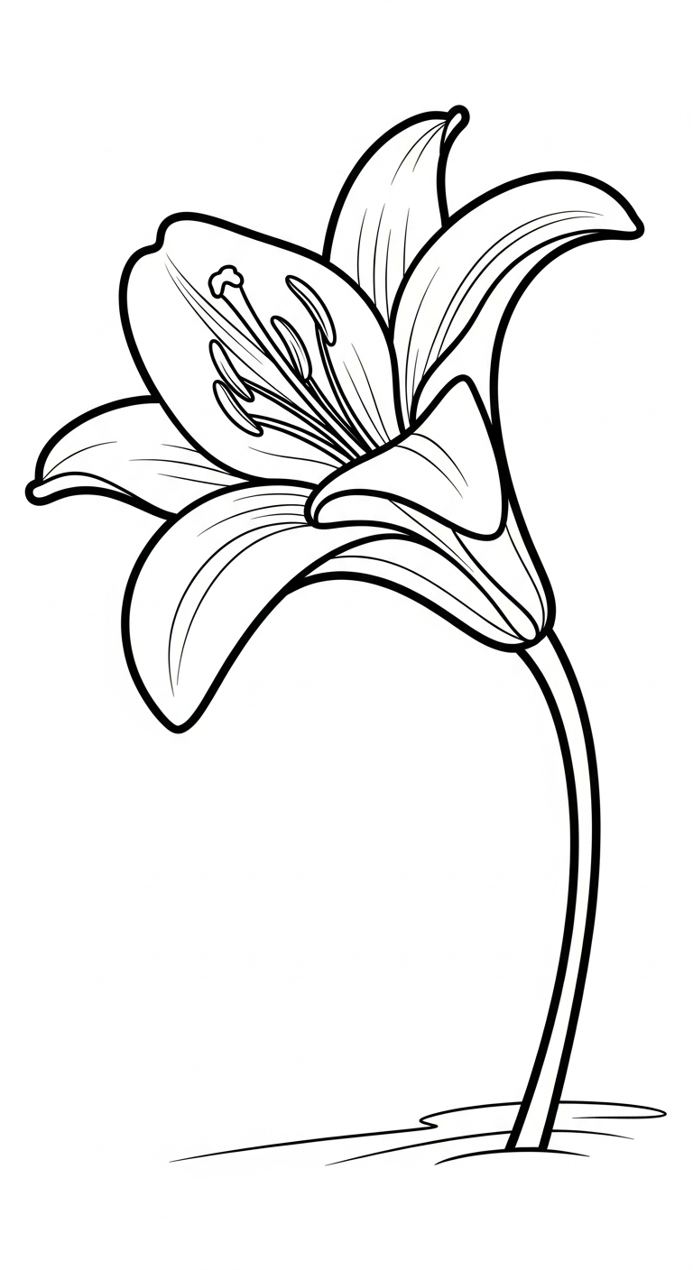 tranh tô màu hoa Ly cho bé 3 tuổi miễn phí