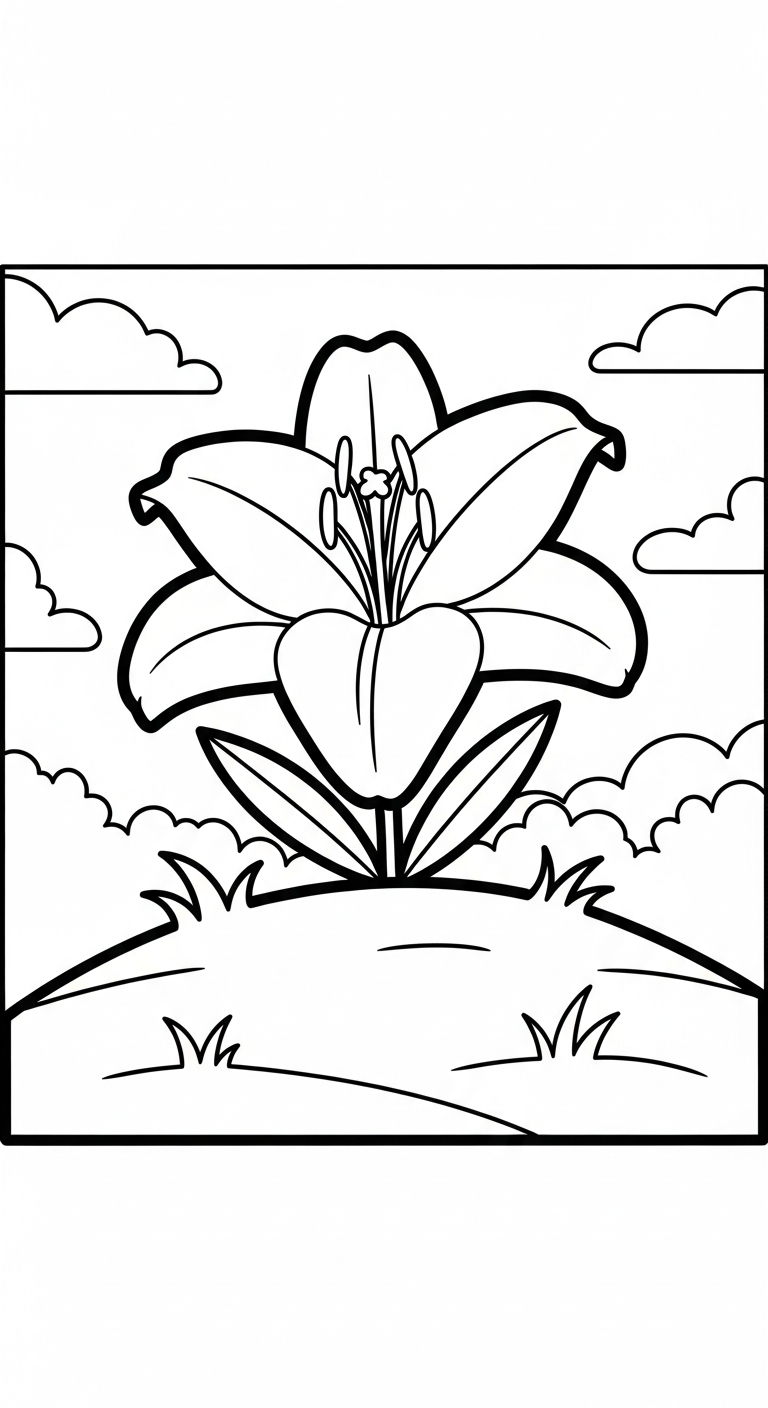 tải hình tô màu hoa Ly cho bé miễn phí