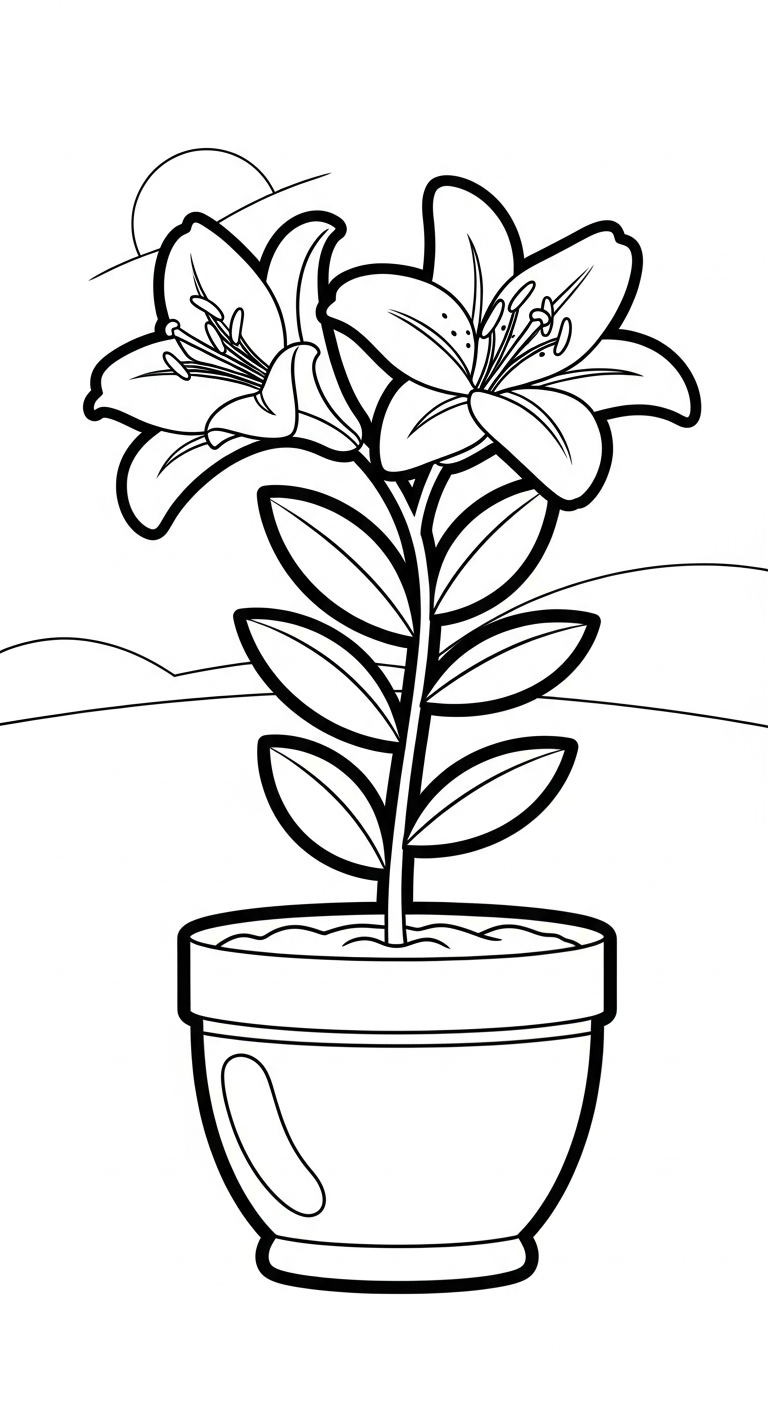 hình tô màu hoa Ly cho bé 4 tuổi