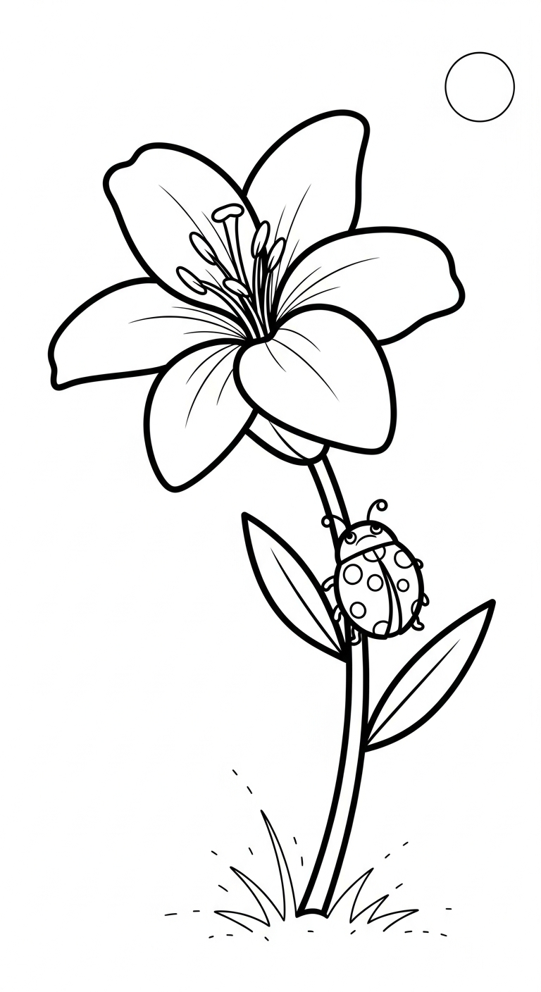 tải tranh tô màu hoa Ly cho bé 7 tuổi