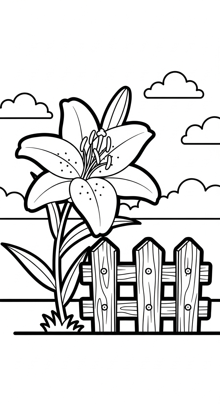 hình tô màu hoa Ly cho bé 4 tuổi 1