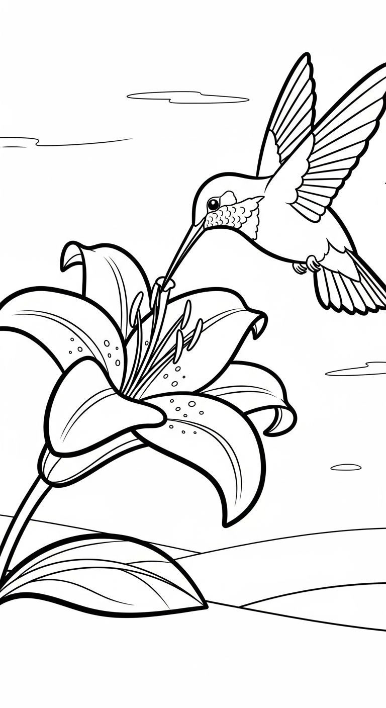 tranh tô màu hoa Ly rõ nét