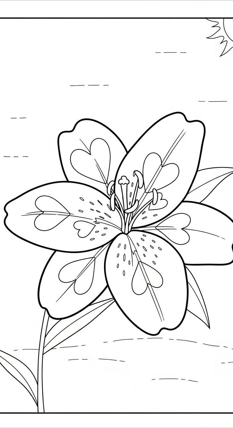 download tranh tô màu hoa Ly cho bé