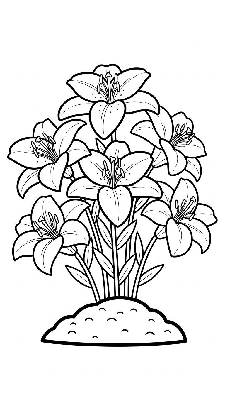 tải hình tô màu hoa Ly miễn phí