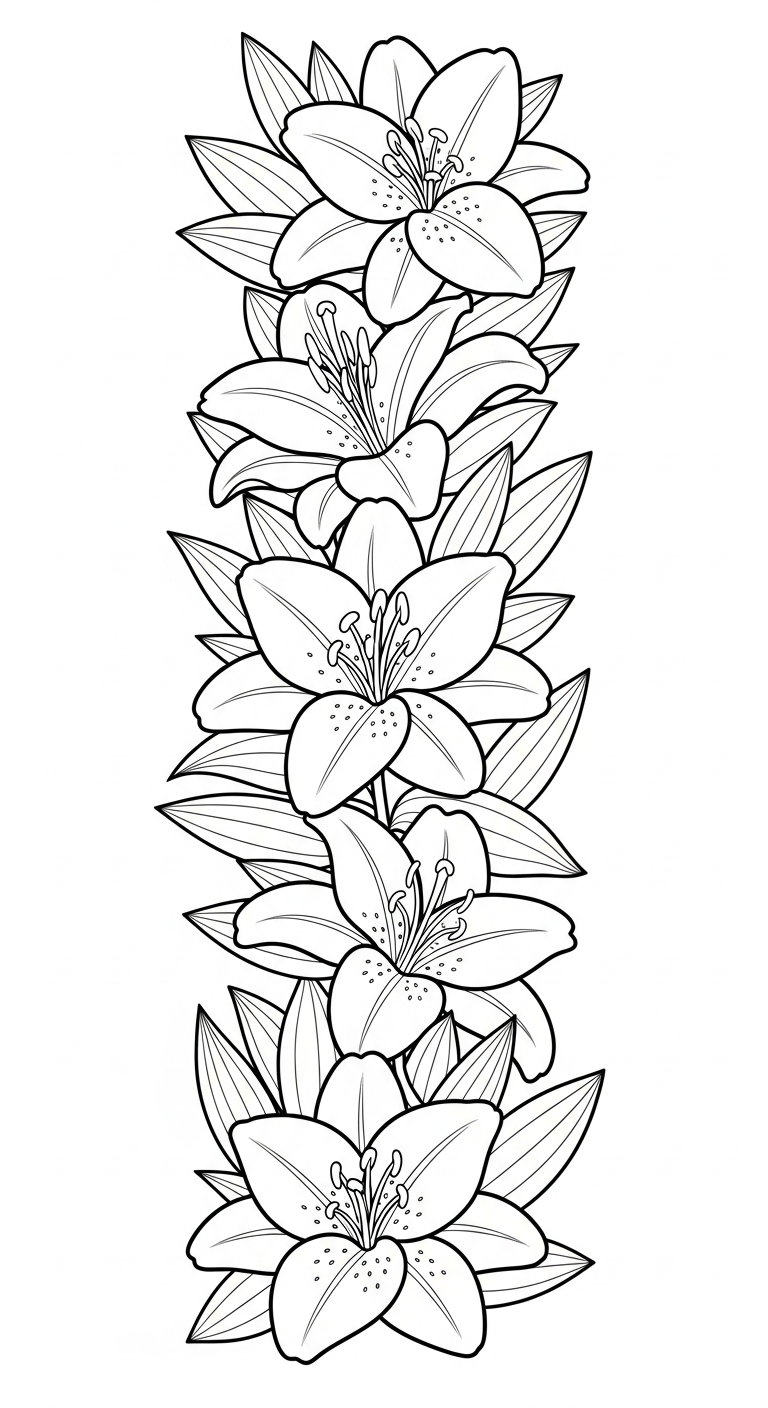 tải hình tô màu hoa Ly miễn phí 1