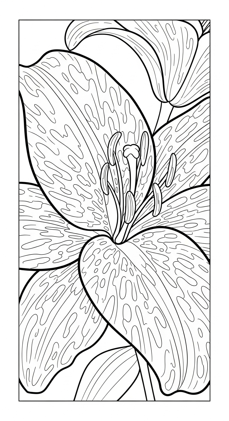 hình tô màu hoa Ly cho trẻ em