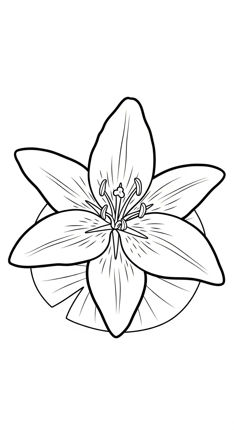 tải tranh tô màu hoa Ly cho bé 4 tuổi