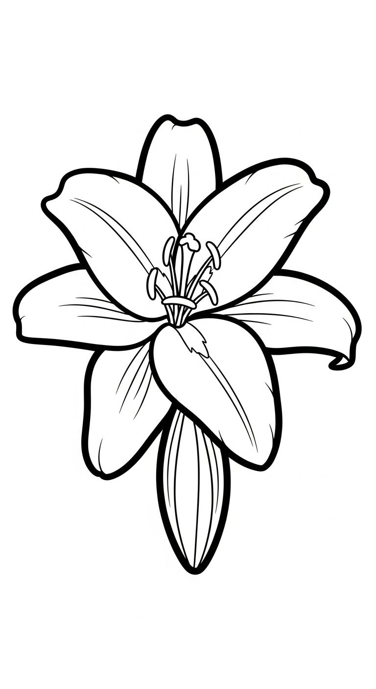 tranh tô màu hoa Ly cho bé 4 tuổi