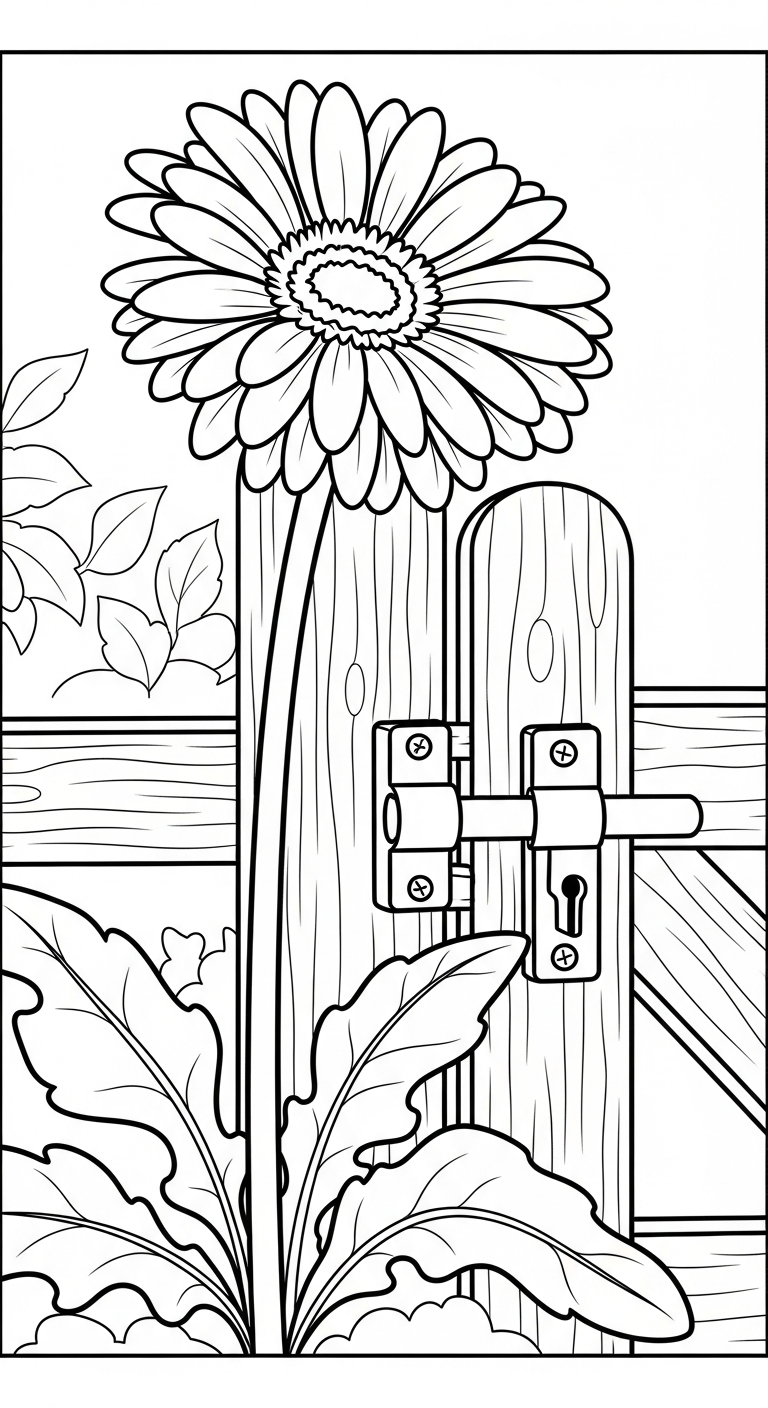 tranh tô màu hoa đồng tiền cho bé đơn giản