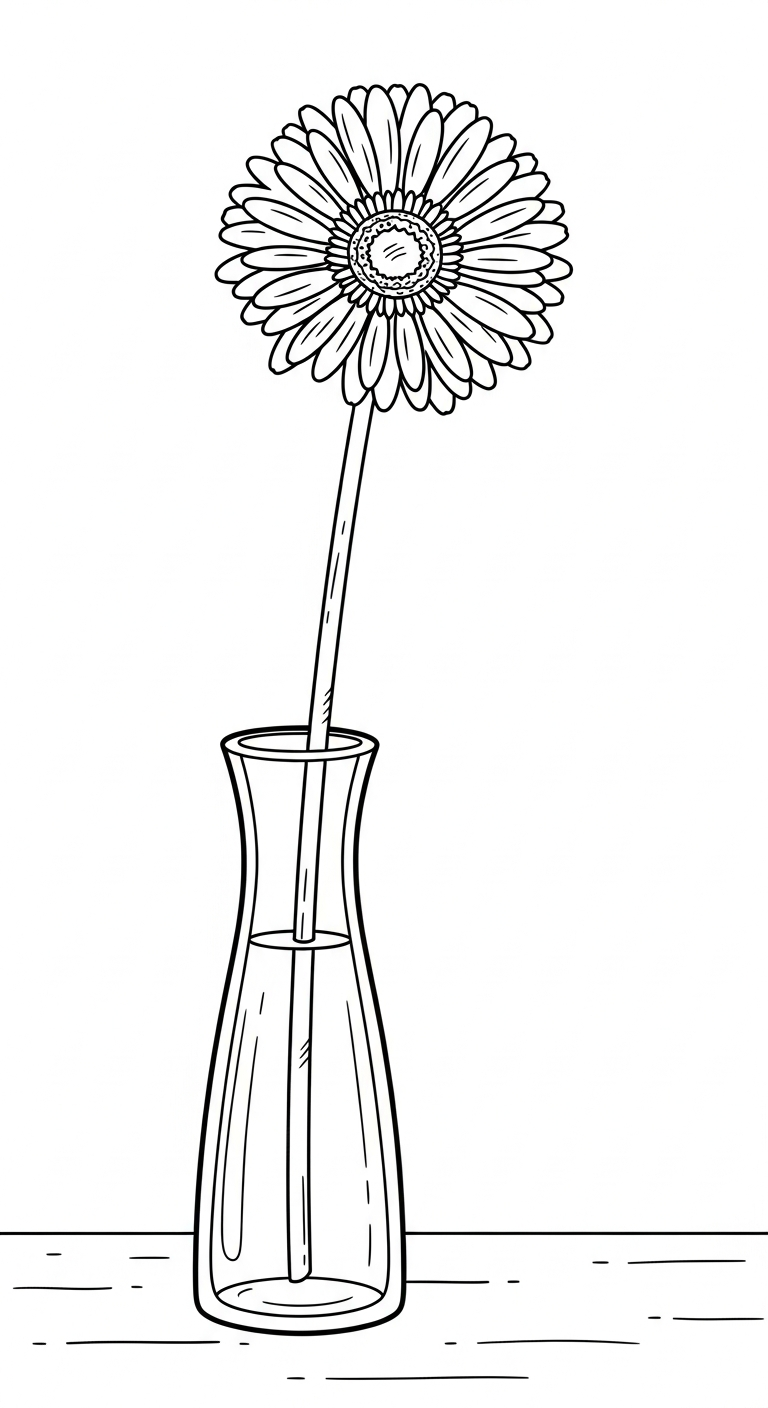 tranh tô màu hoa đồng tiền cho bé tải về