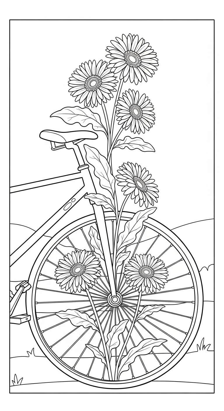 tranh tô màu hoa đồng tiền rõ nét