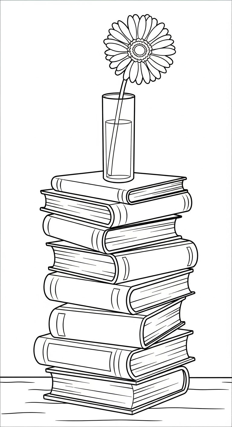 hình tô màu hoa đồng tiền cho bé 4 tuổi