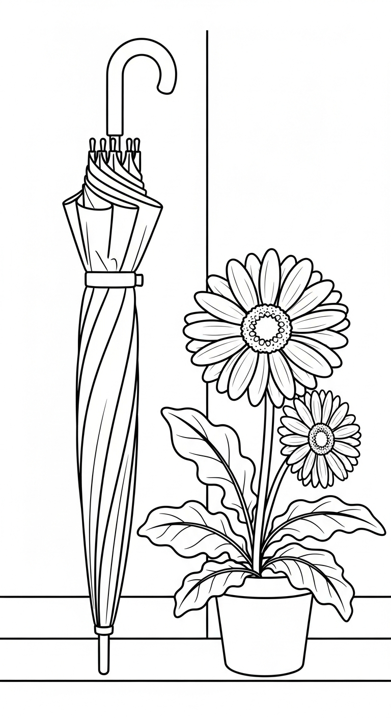 download tranh tô màu hoa đồng tiền cho bé