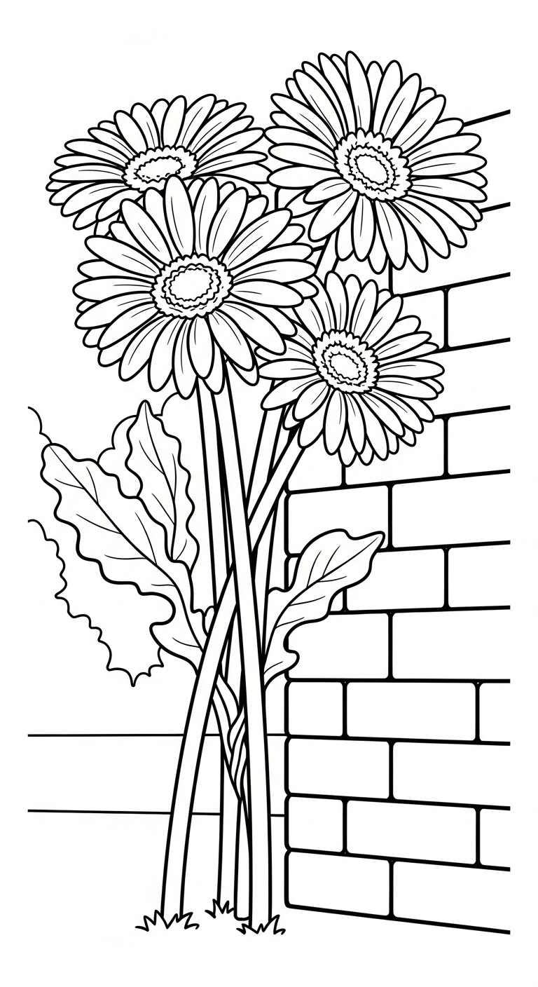 tải tranh tô màu hoa đồng tiền cho bé 4 tuổi