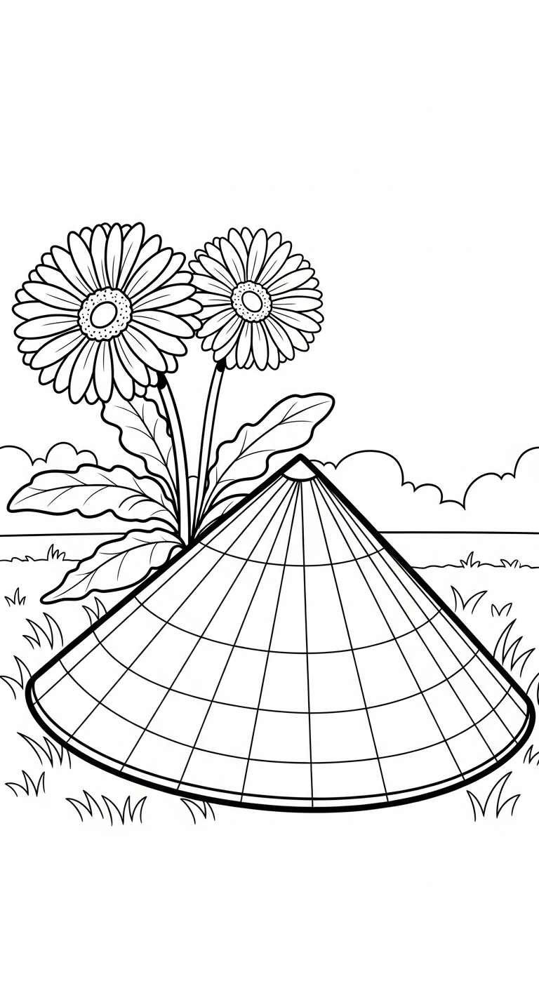 tranh tô màu hoa đồng tiền cho trẻ em