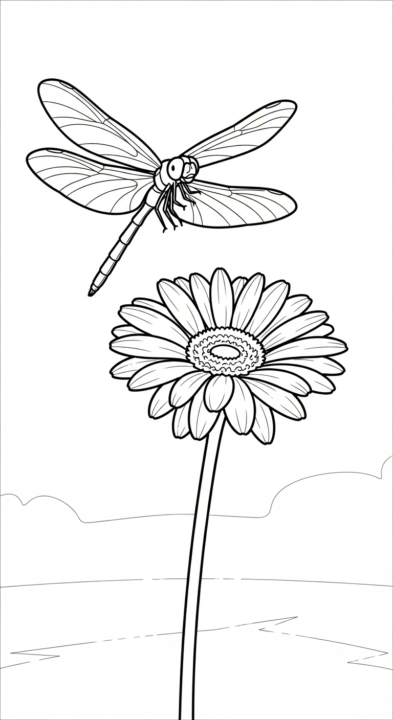 mẫu in hình tô màu hoa đồng tiền cho bé