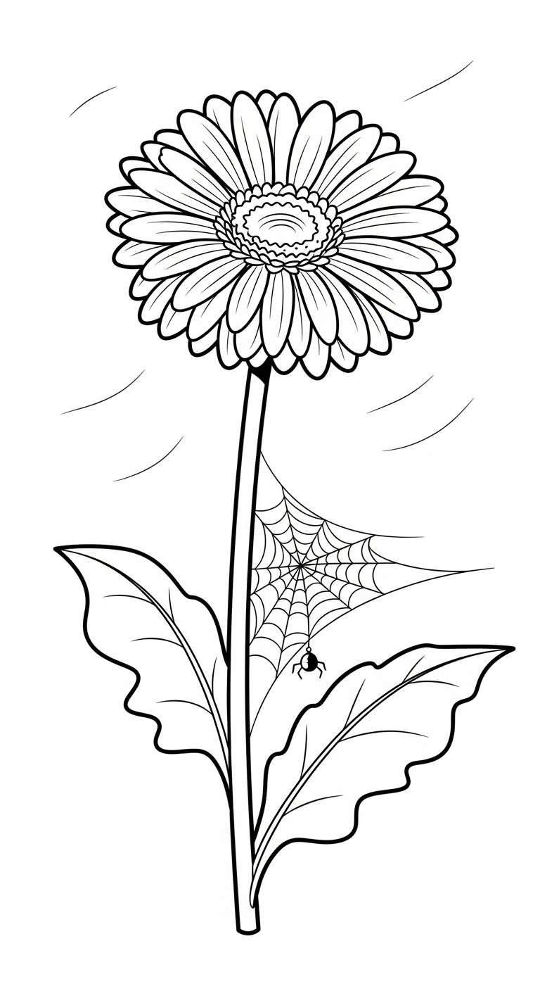 tải tranh tô màu hoa đồng tiền chất lượng cao