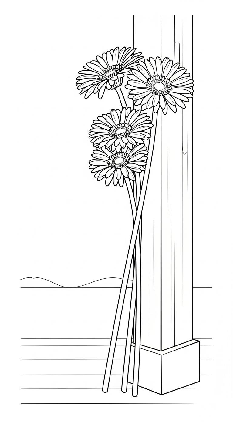 hình tô màu hoa đồng tiền cho bé 6 tuổi miễn phí